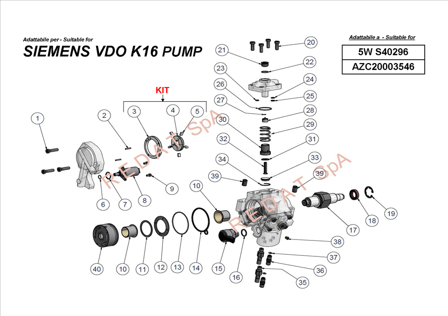 SIEMENS VDO K16 PUMP