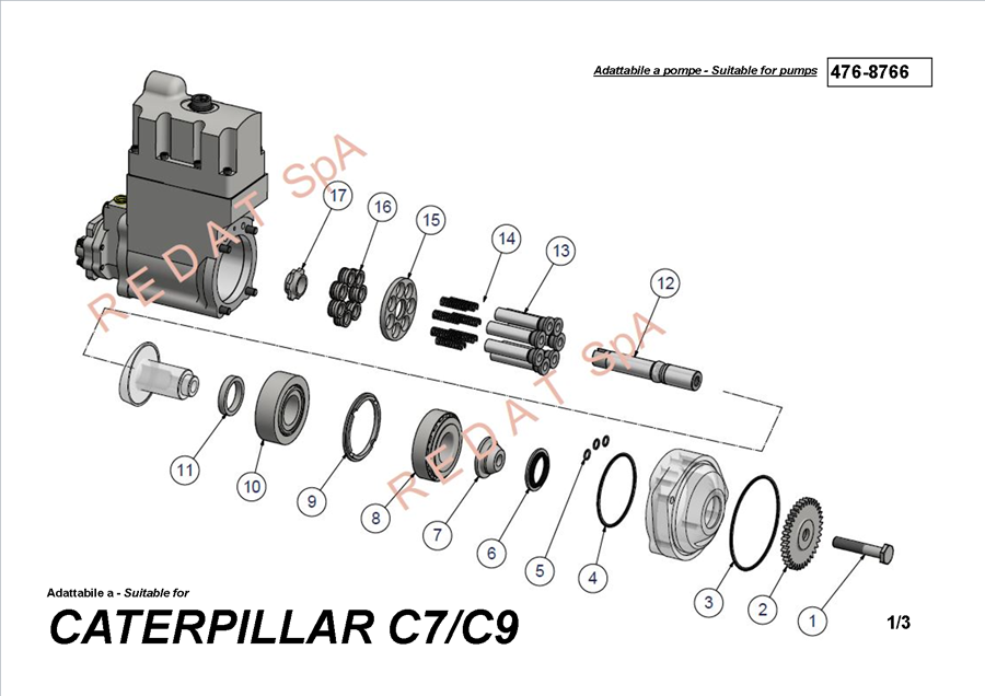 CATERPILLAR C7 / C9 PUMP SIDE 1